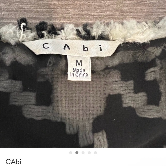 Cabi Houndstooth Textured Zip Vest Black White Sleeveless Tweed Style 54077 M - Picture 2 of 5